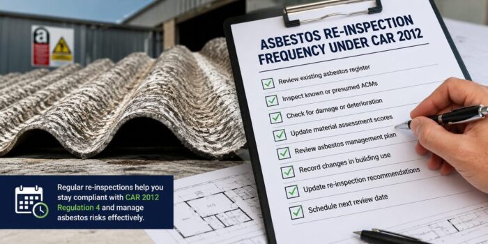 asbestos re-inspection frequency under CAR 2012